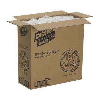 Dixie Large Reclosable Plastic Hot Cup Lids, White, 1,000/Carton