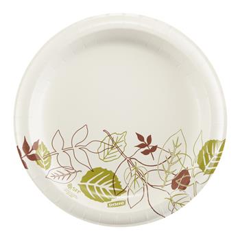 Dixie&#174; Pathways Soak-Proof Shield Medium Weight Paper Plates, 8-1/2 in, Green/Brown, 300/Case
