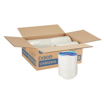 Dixie Medium-Weight Paper Bowls, 12 oz, White, 4 Packs Of 125 Bowls, 500 Bowls/Case
