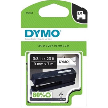 DYMO D1 Multipurpose Label, 3/8&quot; x 23 ft, Rectangle, Black on White, Thermal Transfer