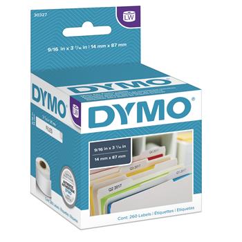 DYMO LabelWriter 1-UP File Folder Labels, 9/16 x 3 7/16, White, 130/Roll, 2 RL/PK