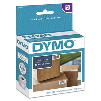 DYMO Multipurpose Labels, 1 in x 2-1/8 in, White, 500/Box