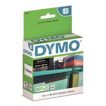DYMO LabelWriter Multipurpose Labels, 1 in x 1-1/2 in, White, 750 Labels/Roll