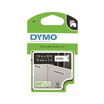 DYMO D1 High-Performance Polyester Removable Label Tape, 1/2&quot; x 23 ft, Black on White