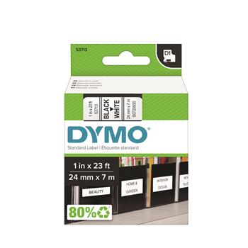 DYMO&#174; D1 Polyester High-Performance Removable Label Tape, 1in x 23ft, Black on White