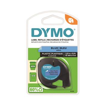 DYMO LetraTag Plastic Label Tape Cassette, 1/2&quot; x 13ft, Blue