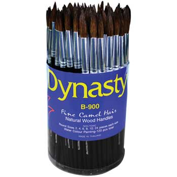 Dynasty Camel Hair Watercolor Short Handle Brush Set, 120/ST