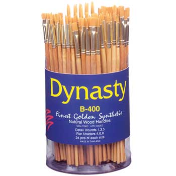 Dynasty Golden Synthetic Short Handle Brush Set, 144/ST