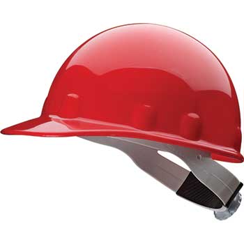 Fibre-Metal by Honeywell E-2 Cap Hard Hat, 3RW2 Ratchet Headband, 8 Pt. Suspension, Type 1, Class E, G, C, Red