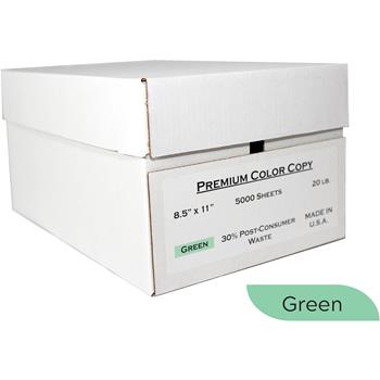 American Eagle Paper Colored Paper, 20 lb, 8.5&quot; x 11&quot;, Green, 500 Sheets/Ream, 10 Reams/Carton