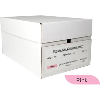 American Eagle Paper Colored Paper, 20 lb, 8.5&quot; x 11&quot;, Pink, 500 Sheets/Ream