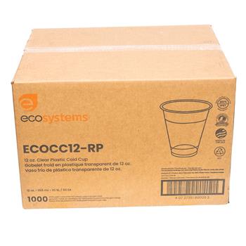 Bunzl EcoSystems rPET Cold Cup, Clear, 12 oz, 1000 Cups/Case