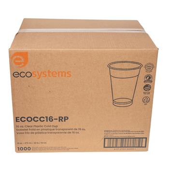 Bunzl EcoSystems rPET Cold Cup, Clear, 16 oz, 1000 Cups/Case