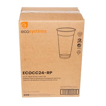 Bunzl EcoSystems rPET Cold Cup, Clear, 24 oz, 600 Cups/Case