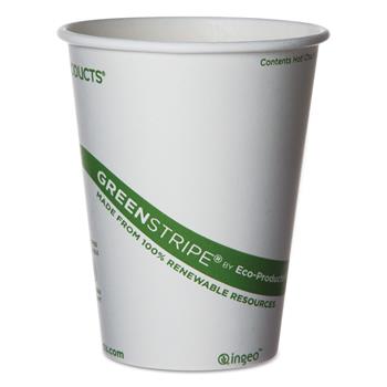 Eco-Products GreenStripe Renewable &amp; Compostable Hot Cups, 12 oz., 50/PK, 20 PK/CT