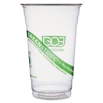 Eco-Products&#174; GreenStripe Renewable &amp; Compostable Cold Cups - 20oz., 50/PK, 20 PK/CT