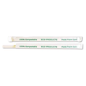 Eco-Products&#174; 7.75&quot; Clear Wrapped Straw - Case, 400/PK, 24 PK/CT