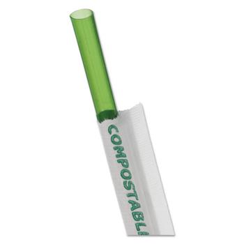Eco-Products Wrapped Straw, 7.75&quot;, Green, 9600/CT
