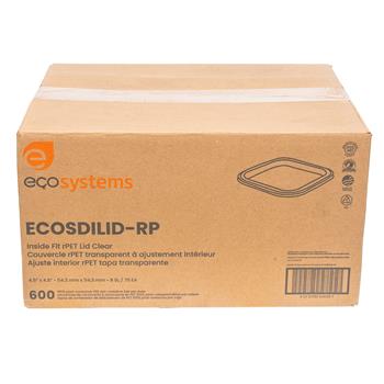 EcoSystems EcoSystems Square Inside Lid, Clear, Fits 8 oz-32 oz Containers, 600 Lids/Case