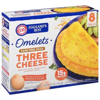 Eggland&#39;s Best Three Cheese Cage Free Omelet, 3.90 oz, 8/Pack