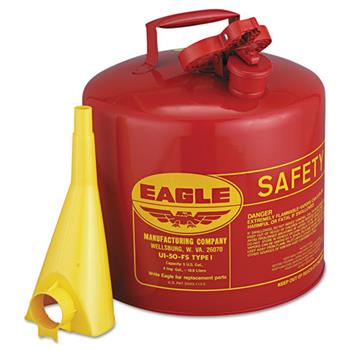Eagle Safety Can, Type I, 5gal, Red, With F-15 Funnel