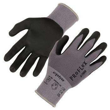 ergodyne ProFlex 7000 Nitrile Coated Gloves, 15 Gauge, Microfoam Palm, Extra Small, 1/Pair