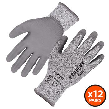 ergodyne Proflex 7030-12PR PU Coated Cut-Resistant Gloves, ANSI A3, 13g, Small, 12 Pairs/PK