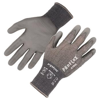 ergodyne ProFlex Cut-Resistant Gloves, 7044, PU Coated, 18 Gauge, Gray, XS