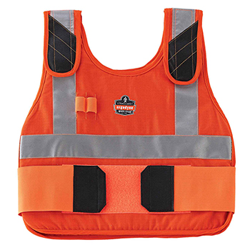 ergodyne Chill-Its&#174; 6225 S/M Orange Premium FR Phase Change Cooling Vest - Vest Only