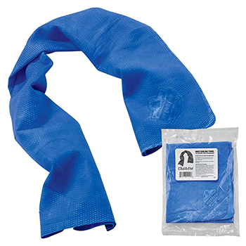 ergodyne Chill-Its&#174; 6602 Evaporative Cooling Towel, Blue, 50/PK