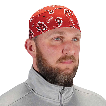 ergodyne Chill-Its&#174; 6630 Red Western Skull Cap - Terry Cloth