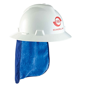 ergodyne Chill-Its&#174; 6717CT Blue Evap. Hard Hat Neck Shade w/ Cooling Towel