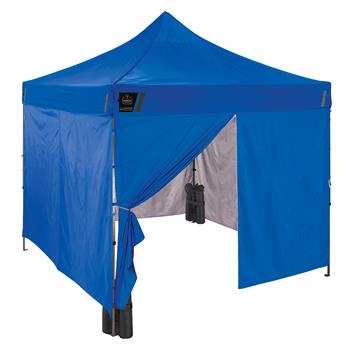 ergodyne SHAX 6053 Enclosed Pop-Up Tent Kit, 1 Tent &amp; 4 Sidewalls, 10&#39; x 10&#39;, Blue