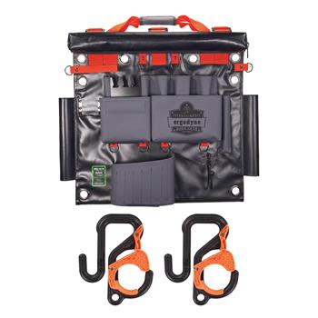 ergodyne Arsenal Bucket Truck Tool Board Kit, 5711, Locking Aerial Bucket Hooks, Weather Resistant, Gray/Orange