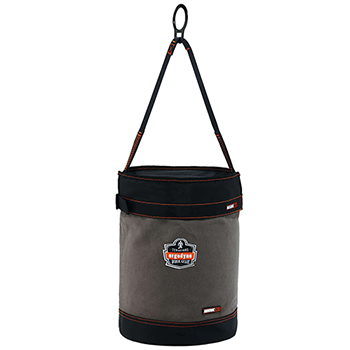 ergodyne Arsenal&#174; 5960T L Gray Canvas Hoist Bucket with D-Rings and Top