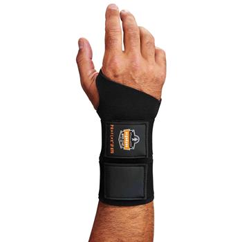 ergodyne ProFlex 675 Ambidextrous Double Strap Wrist Support, Medium, Black