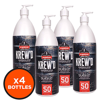 ergodyne KREW&#39;D™ 6355 SPF 50 32oz - SPF 50 Sunscreen Lotion, 4/PK