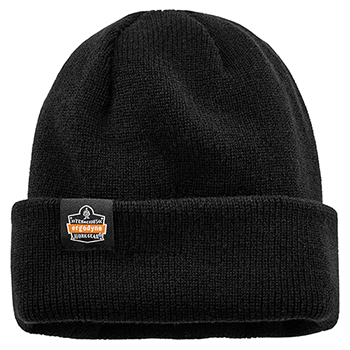 ergodyne N-Ferno&#174; 6811Z Black Rib Knit Hat with Zipper for Bump Cap Insert