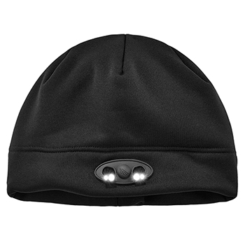 ergodyne N-Ferno&#174; 6804 Black Skull Cap Beanie Hat with LED Lights