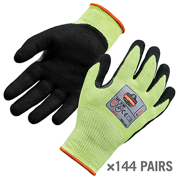 ergodyne ProFlex&#174; 7041-Case S Lime Hi-Vis Nitrile-Coated Level 4 Cut Gloves, 144 Pairs/CS