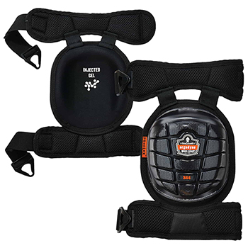 ergodyne ProFlex&#174; 344 Black Short Cap Injected Gel Knee Pads w/ Comfort Straps