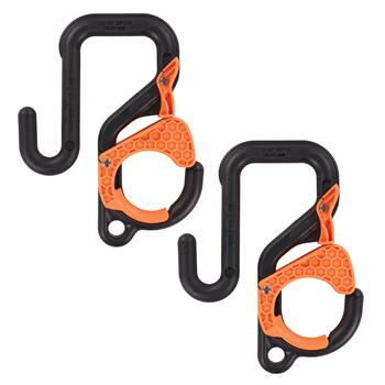 ergodyne Squids Locking Aerial Bucket Hook w/ Tethering Point, 3178, 3 in, Self-Locking, Black/Orange