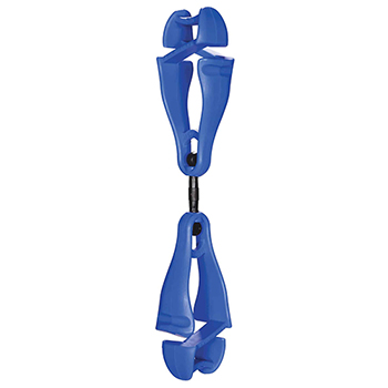 ergodyne Squids&#174; 3420 Blue Swiveling Glove Clip Holder - Dual Clips