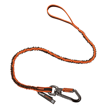 ergodyne Squids&#174; 3109F(x) Standard Orange &amp; Gray Dbl-Locking Single Carabiner w/ Swivel - 25lbs