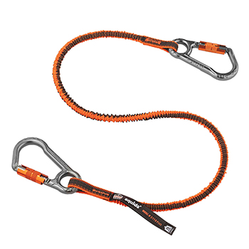 ergodyne Squids&#174; 3118F(x) Standard Orange &amp; Gray Tool Lanyard Dual Locking Carabiner - 15lbs