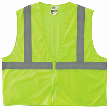 ergodyne Glowear&#174; 8205Z Type R Class 2 Super Econo Mesh Vest, Large/X-Large, Hi-Vis Lime