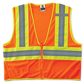 ergodyne GloWear&#174; 8229Z Type R Class 2 Economy Two-Tone Vest, Orange, XS