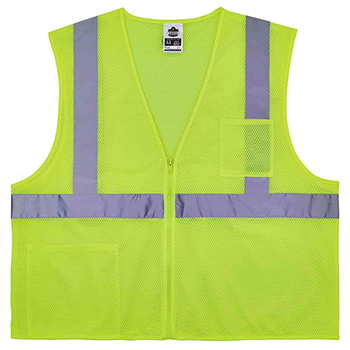 ergodyne GloWear&#174; 8256Z S/M Lime Treated Polyester Hi-Vis Class 2 Vest