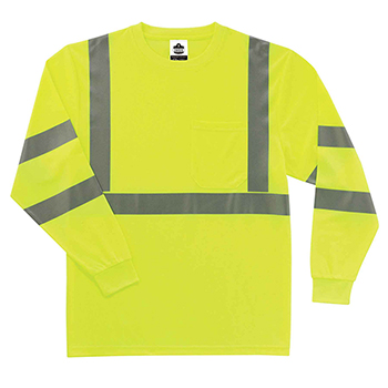 ergodyne GloWear&#174; 8391 S Lime Type R Class 3 Long Sleeve T-Shirt