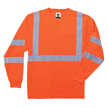 ergodyne GloWear&#174; 8391 S Orange Type R Class 3 Long Sleeve T-Shirt
